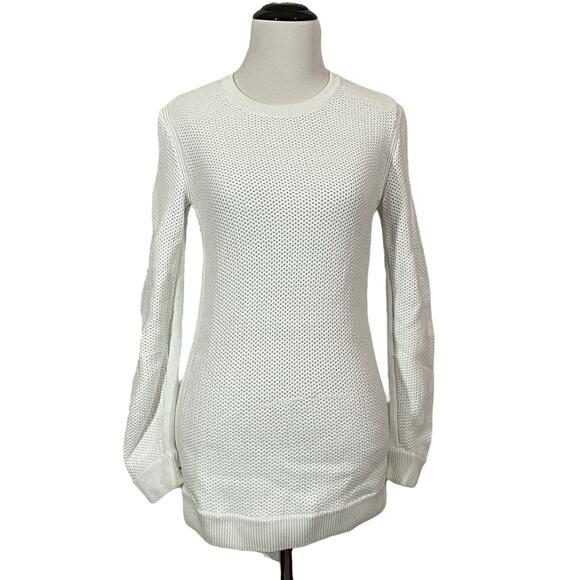 Rag & Bone/Jean Cotton Knit Crewneck Sweater - White - XS - Picture 1 of 13